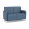 Lesro Siena Lounge Reception 2 Seat Tandem Seating No Center Arm, Brushed Steel, MD Titan Upholstery SN2101 - alternate 1